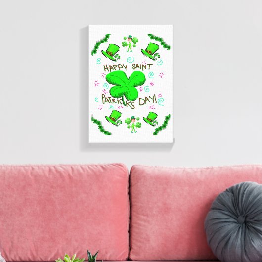Stretched Canvas print St. Patrick's Day (Insitu (Woonkamer))