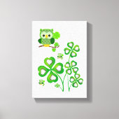 Stretched Canvas print St. Patrick's Day Owl (Voorkant)
