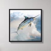 Stretched Canvas Print with Jumping Marlin (Voorkant)