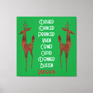 Stretched Canvas - Santa's Rendier - Rudolph Afdruk