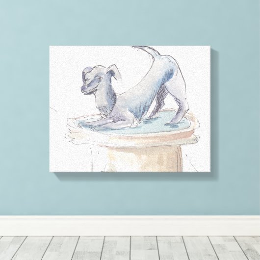 Stretched Canvas "Waterverf Sketch/Dog London" (Insitu (Houten vloer))