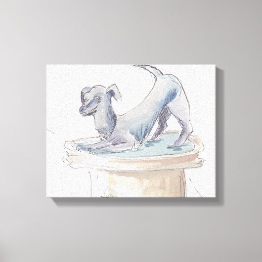 Stretched Canvas "Waterverf Sketch/Dog London" (Voorkant)