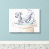 Stretched Canvas "Waterverf Sketch/Dog London" Afdruk (Insitu (Houten vloer))