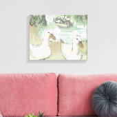 Stretched Canvas "Waterverf Sketch/Ducks Paris" (Insitu (Woonkamer))