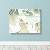 Stretched Canvas "Waterverf Sketch/Ducks Paris" Afdruk (Insitu (Houten vloer))