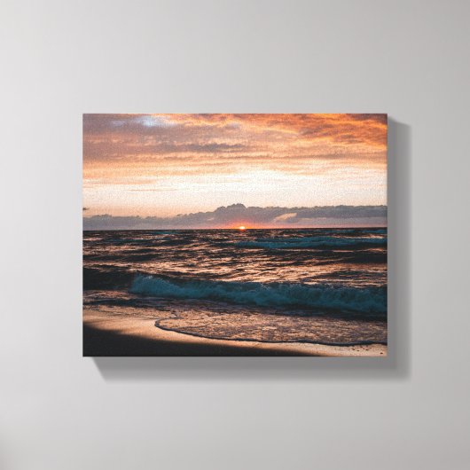 Stretched canvas with beach waves image afdruk (Voorkant)