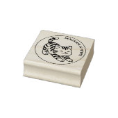 Stretchende Tabby Kat Aangepaste Tekst Rubberstempel (Stempel)