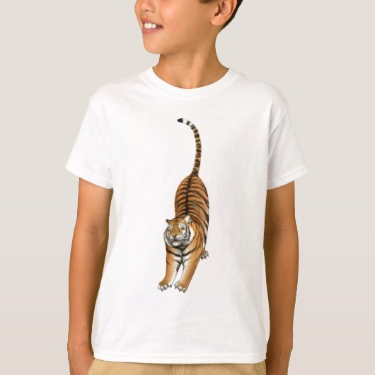 Stretching Bengal Tiger Kinder T-Shirt (Voorkant)