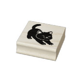 Stretching Black Cat Rubberstempel (Stempel)
