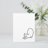 Stretching Cat Doodle on Blue Briefkaart (Staand voorkant)