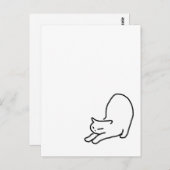 Stretching Cat Doodle on Blue Briefkaart (Voorkant / Achterkant)