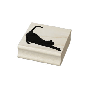 Stretching kat silhouet art stempel