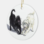 Stretching Labradoodles Keramisch Ornament (Links)