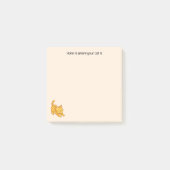 Stretching Orange Tabby Cat Beige Custom Text Post-it® Notes (Voorkant)