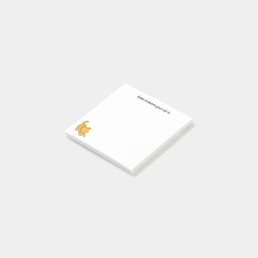Stretching Orange Tabby Cat Custom Text Post-it® Notes (Schuin)