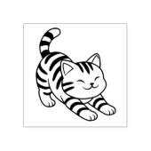 Stretching Tabby Cat Rubberstempel (Afrduk)