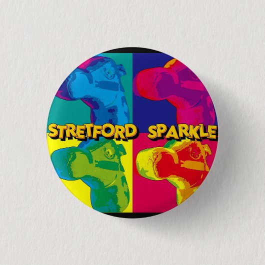 STRETFORD SPARKLE - BADGE RONDE BUTTON 3,2 CM (Voorkant)