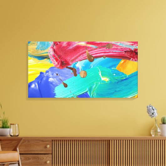 Strette Canvas Afdrukken Blauw Abstracte wandkunst (Insitu (Woonkamer))