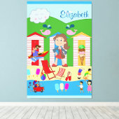 Strette Canvas Print Beach Summer Fun (Insitu (Houten vloer))