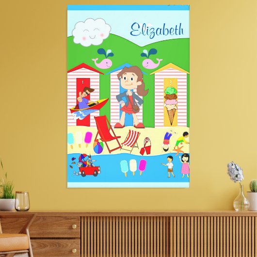 Strette Canvas Print Beach Summer Fun (Insitu (Woonkamer))