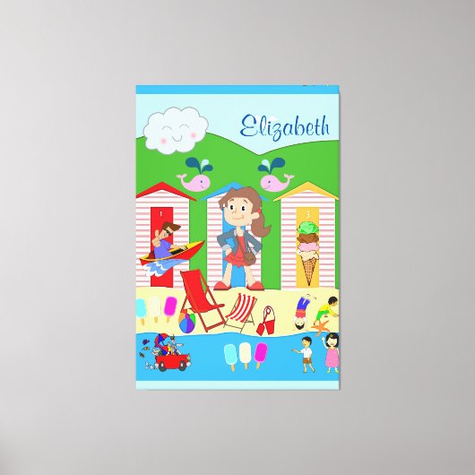 Strette Canvas Print Beach Summer Fun (Voorkant)
