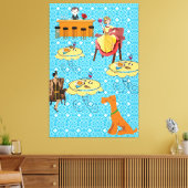 Strette Canvas Retro Woman Dog Dinning (Insitu (Woonkamer))