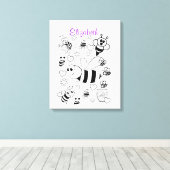Strette Canvas — witte borrel afdrukken (Insitu (Houten vloer))