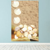 Stretted Canvas Print Beach Clams Sand (Insitu (Houten vloer))