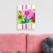 Stretted Canvas Print Moederdag Floral Stripe (Insitu (Woonkamer))