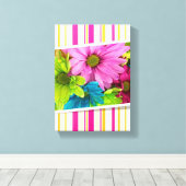 Stretted Canvas Print Moederdag Floral Stripe (Insitu (Houten vloer))