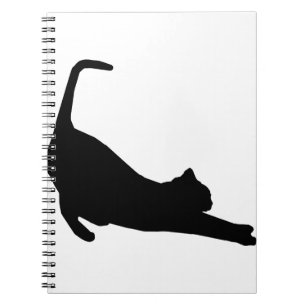Stretting Cat Feline Animal Pet Silhouette Notitieboek