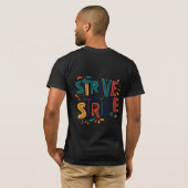 "Streven in strijd" Basic donker T-shirt (Achterkant volledig)
