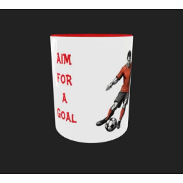 Streven naar een doelvoetbal mok