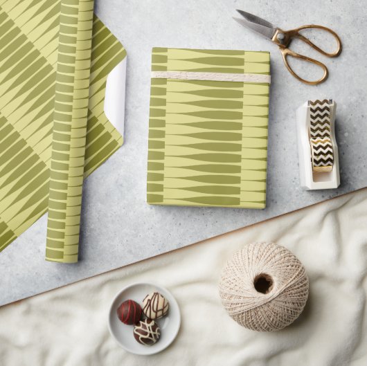 Striation Avocado Green Stripe Wrapping Paper Cadeaupapier (Crafts)