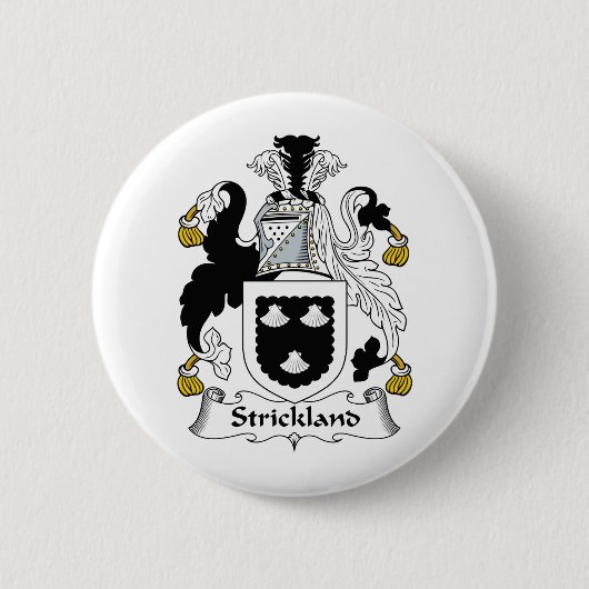Strickland Family Crest Ronde Button 5,7 Cm (Voorkant)