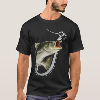 Striiped Bass Fishing Fish Hook T-shirt