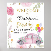 Strijd door Baby shower Parade Pink Floral Welkom