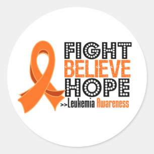 Strijd geloof hoop - leukemie ronde sticker