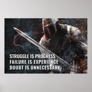 Strijd is vooruitgang - Motivatie Poster