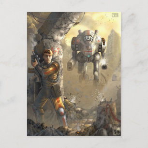 Strijd met de robot briefkaart