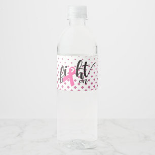Strijd op - Kanker Bewustzijn Waterfles Etiket