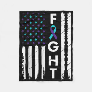 Strijd tegen American Flag Ribbon Zelfmoord Preven Fleece Deken