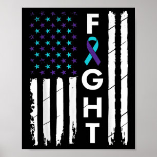 Strijd tegen American Flag Ribbon Zelfmoord Preven Poster