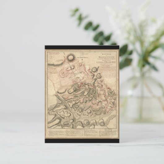 Strijd tegen Brandywine American Revolution Map 17 Briefkaart (Staand voorkant)