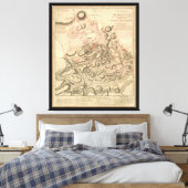 Strijd tegen Brandywine American Revolution Map 17 Canvas Afdruk (Insitu (Slaapkamer))