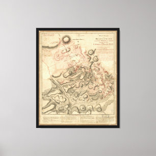 Strijd tegen Brandywine American Revolution Map 17 Canvas Afdruk