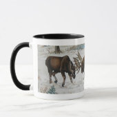 Strijd tegen Bull Moose Wildlife Art Scene Mok (Links)