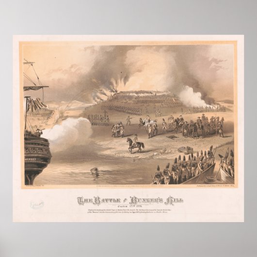 strijd tegen Bunker Hill Illustration (1875) Poster (Voorkant)