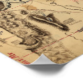 Strijd tegen Chickamauga - Kaart 3 van de burgeroo Poster (Hoek)