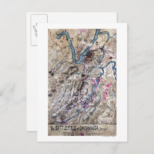 Strijd tegen Chickamauga - Panoramische Kaart voor (Voorkant / Achterkant)